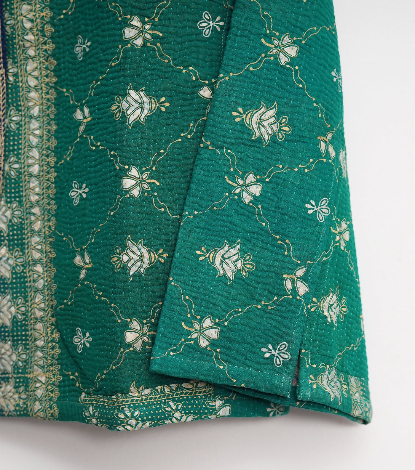 Green Vintage Cotton Kantha Jacket