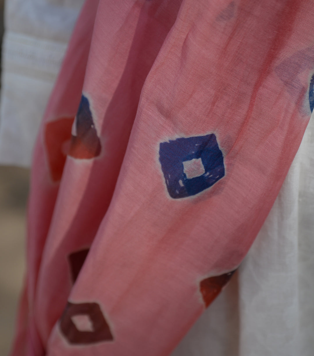 Pink base shibori  dupatta