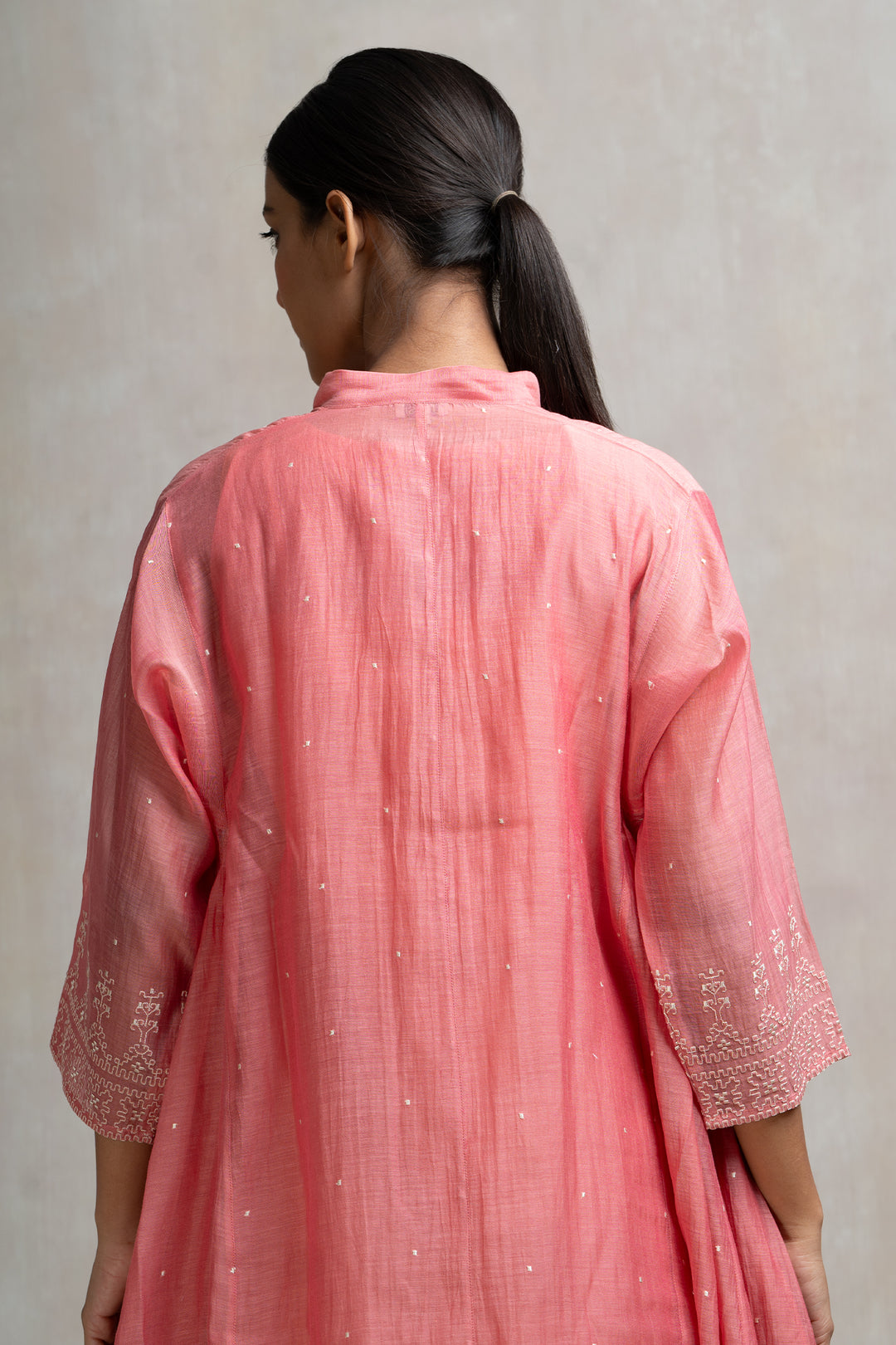 Embroidered Chanderi Choga