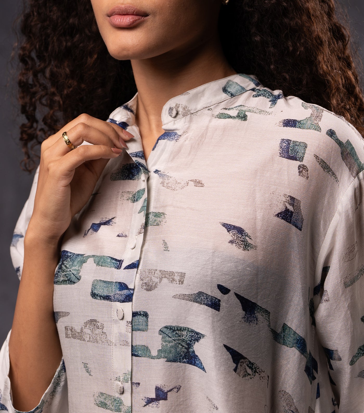 Cotton Silk Printed Shirt