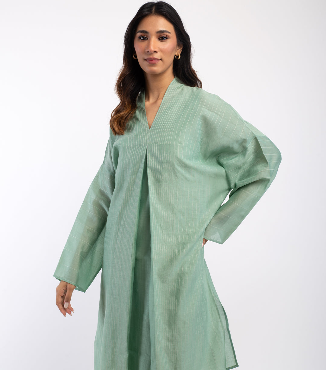 Green Chanderi Tunic