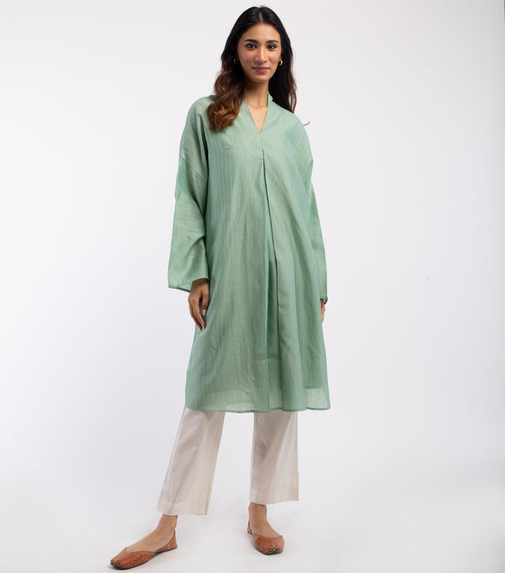 Green Chanderi Tunic