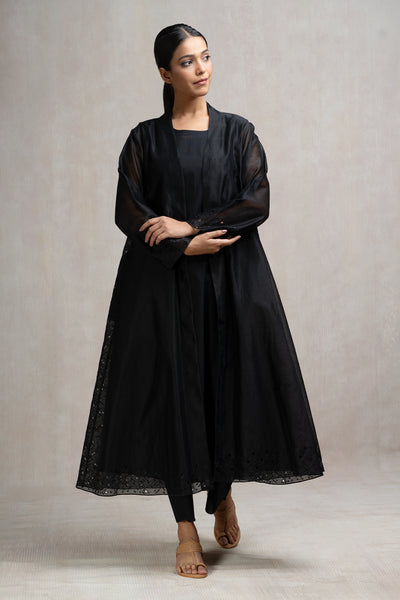 Chanderi Cape Set with Thread Embroidery & Cutwork