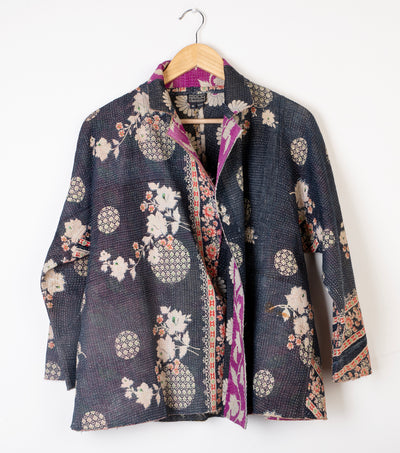 Black Vintage Cotton Kantha Jacket