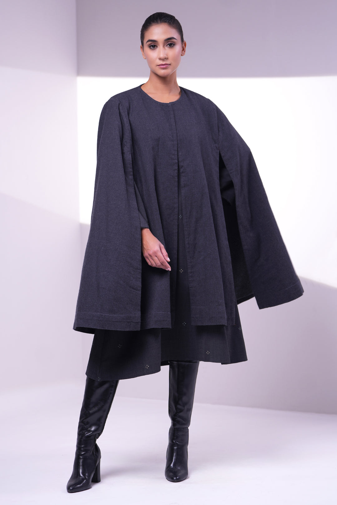 Black Wool Cape