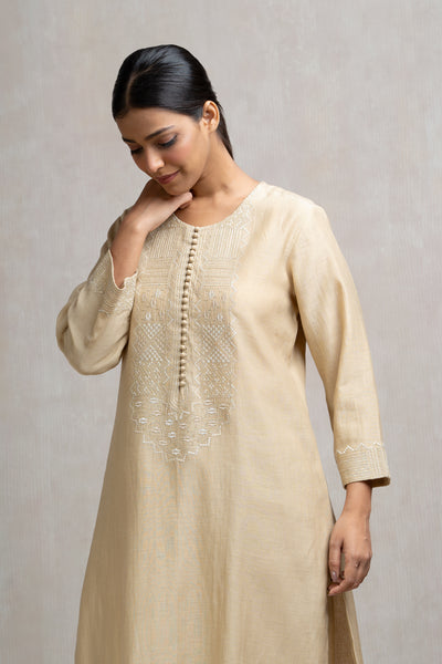 Thread & Zari Embroidered Kurta Set with Pants & Dupatta