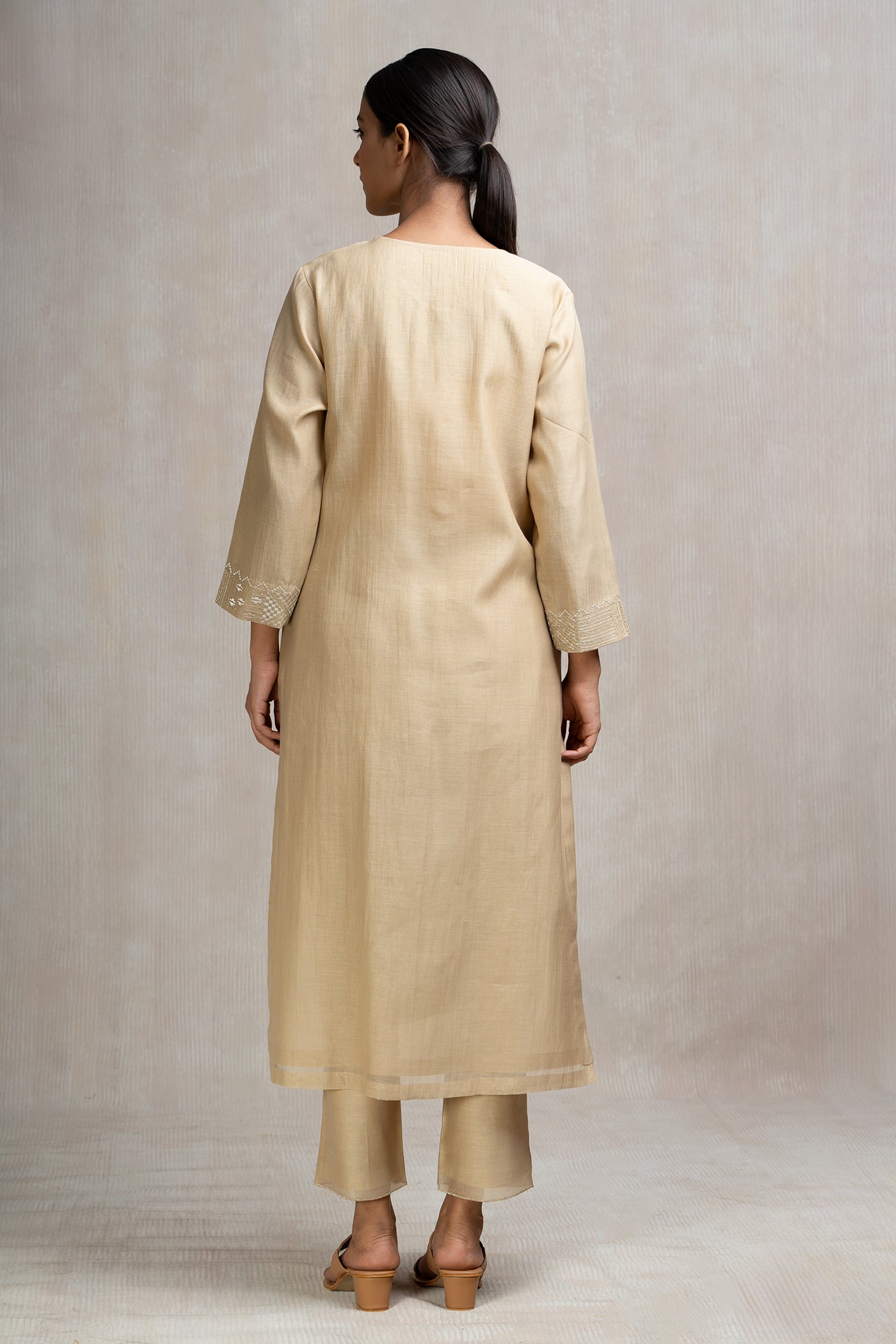 Thread & Zari Embroidered Kurta Set with Pants & Dupatta