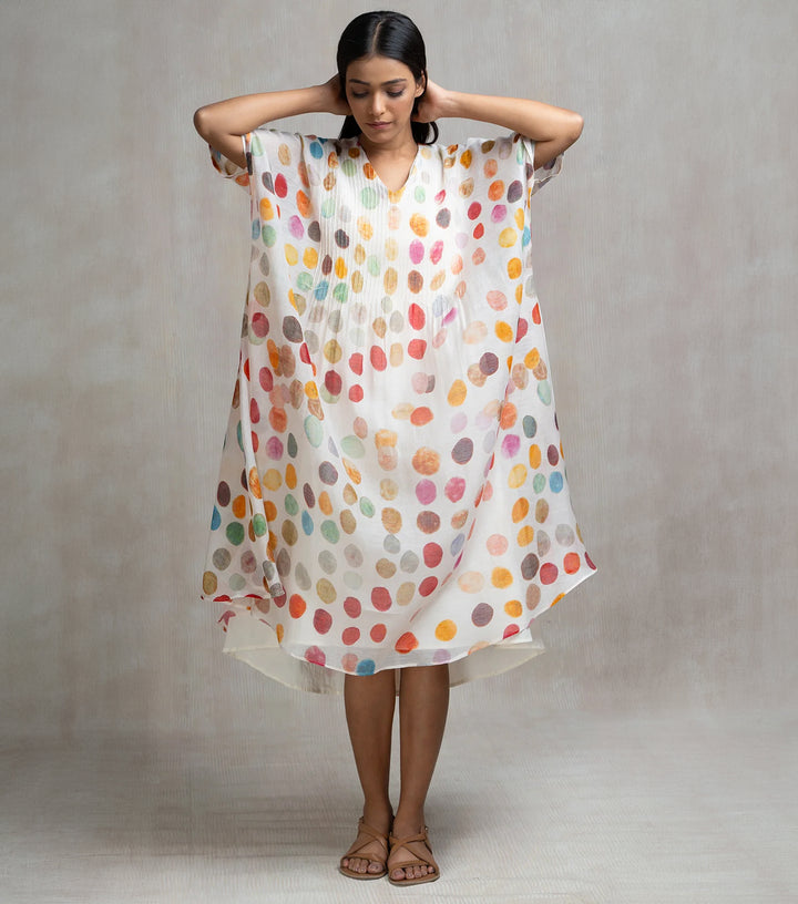 Soft Chanderi Printed Polka Summer Kaftan