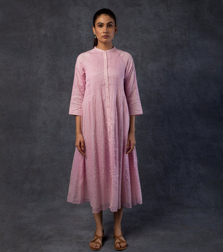 Light Pink Embroidered Cotton Dress