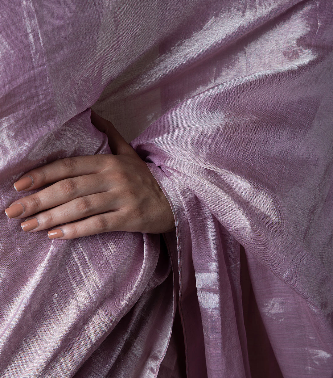 Onion Pink Solid Tissue Saree