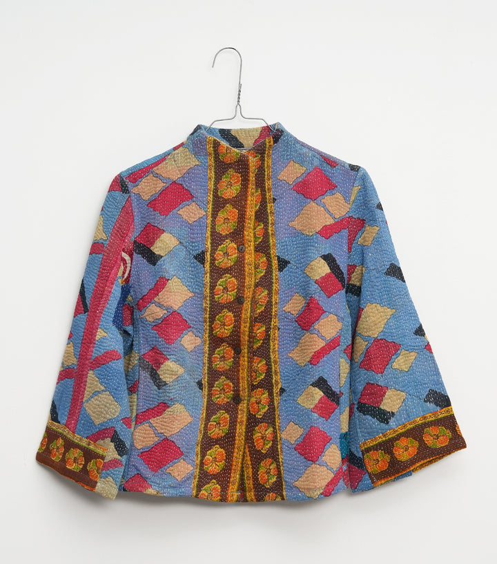 Blue Vintage Cotton Kantha Jacket