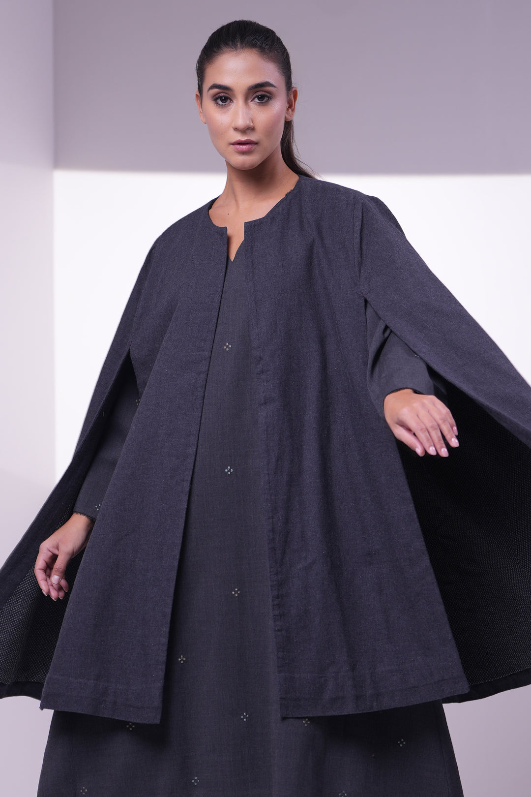 Black Wool Cape