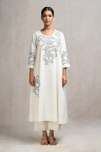 Thread Embroidered Cotton Kurta Set with Pants & Dupatta