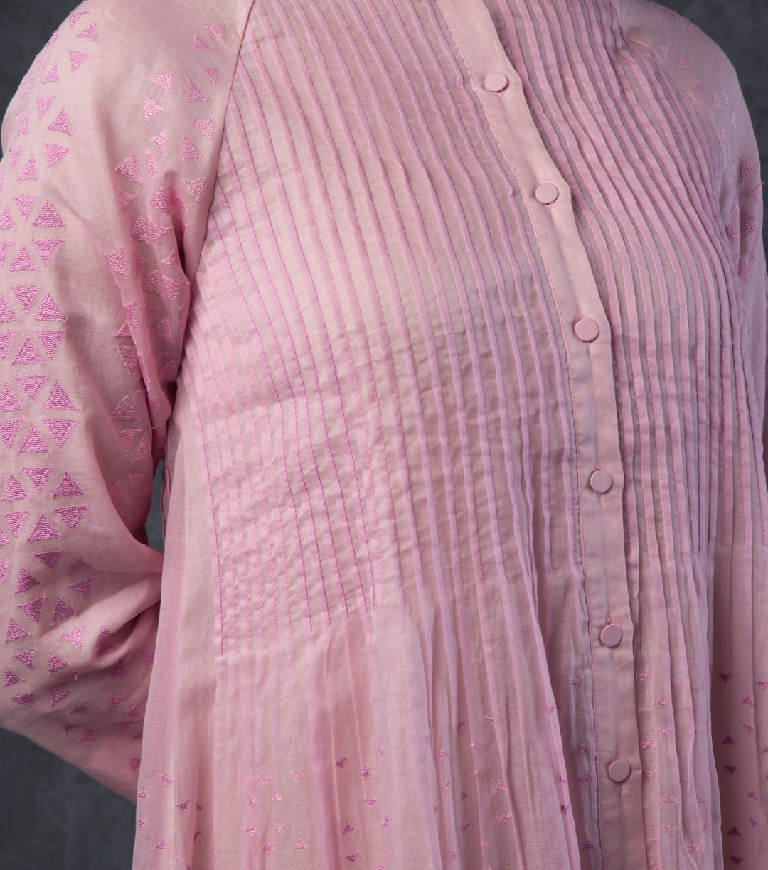 Light Pink Embroidered Cotton Dress