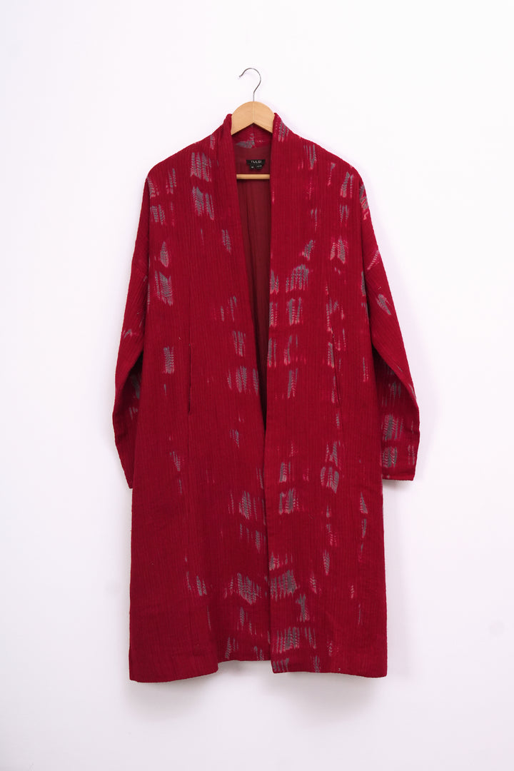 Red Shibori Wool Jacket