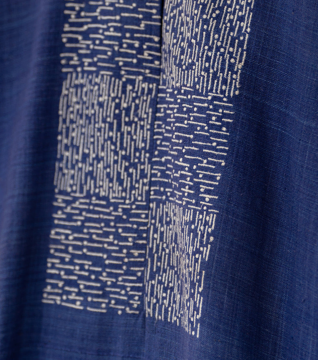 Blue Khadi Embroidered Kurta