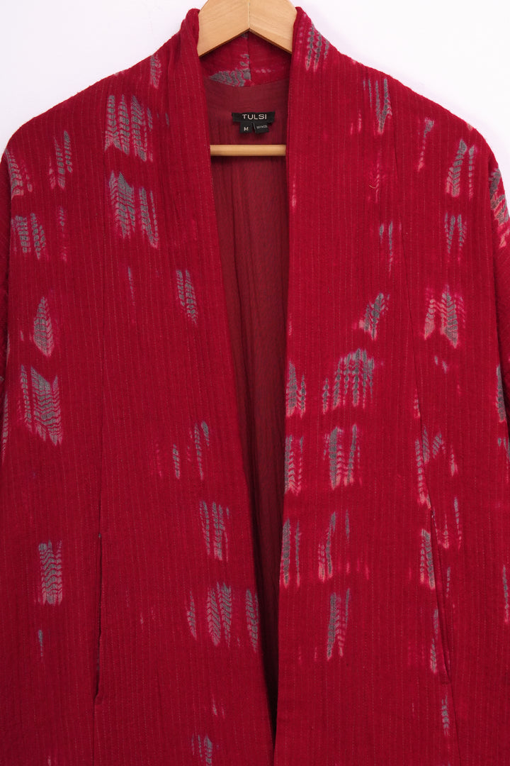 Red Shibori Wool Jacket