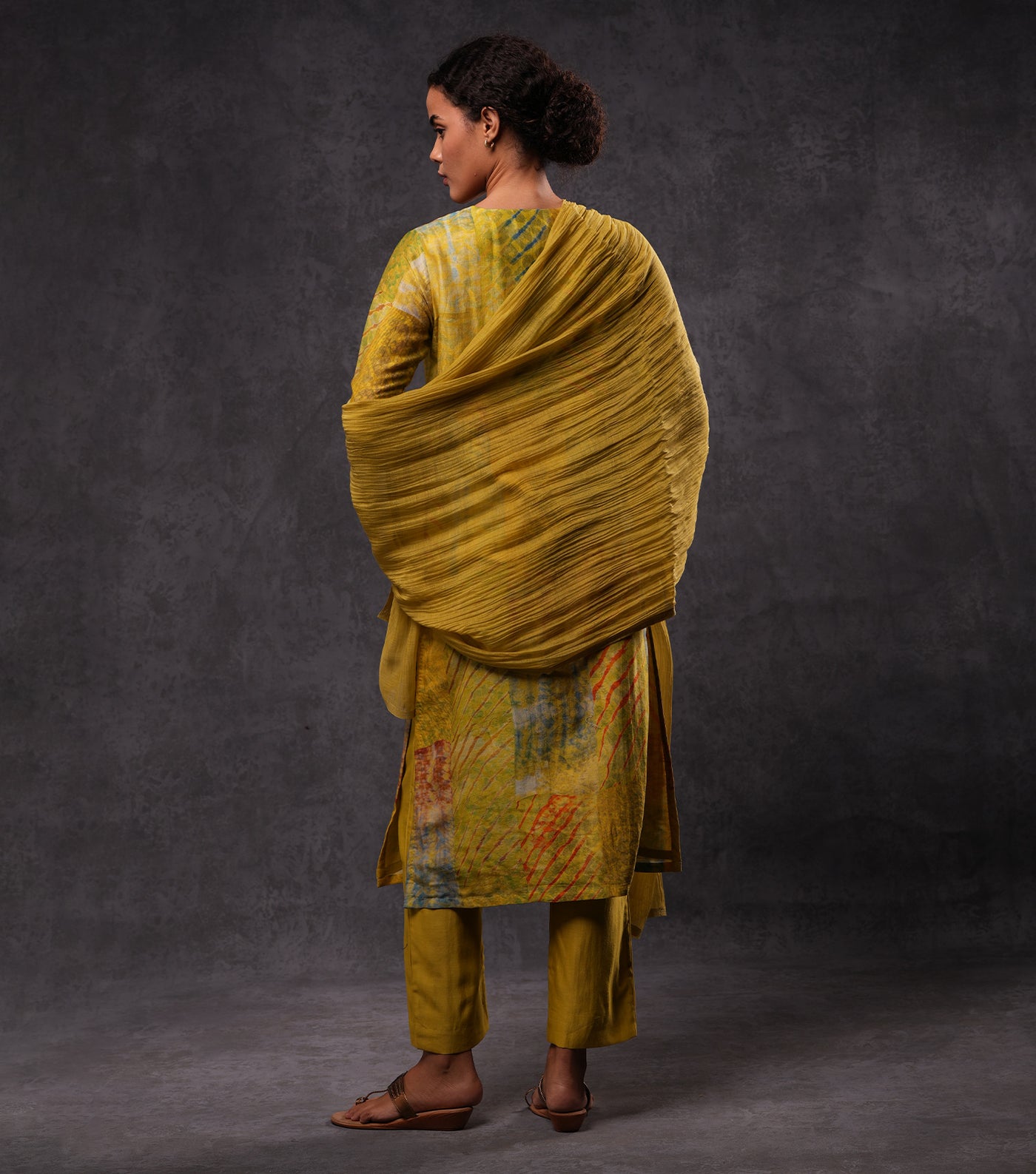 Printed Cotton Silk Buttoned Kurta Set with Dupatta and Pants