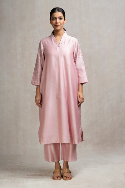 Hand Embroidered Kurta Set with Sequinned Sleeves