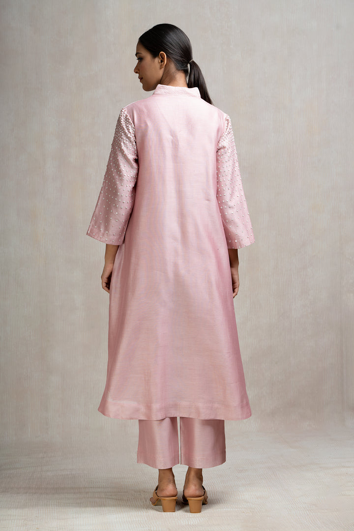 Hand Embroidered Kurta Set with Sequinned Sleeves