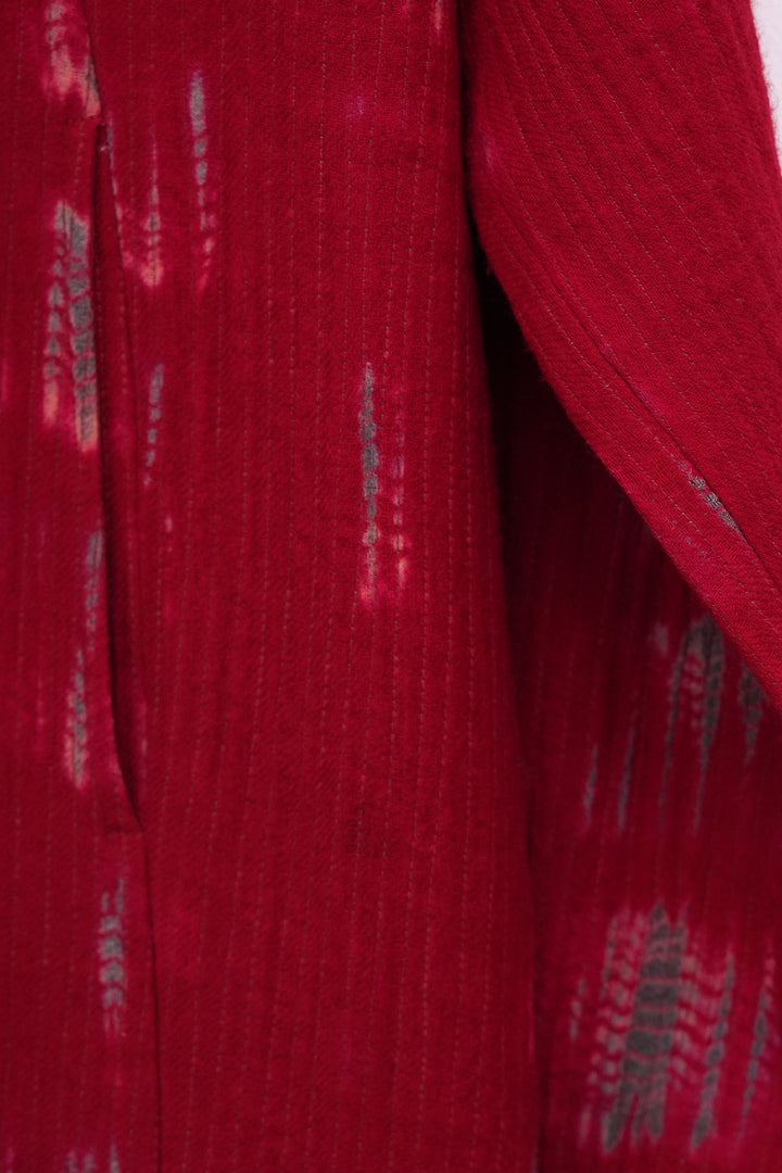 Red Shibori Wool Jacket