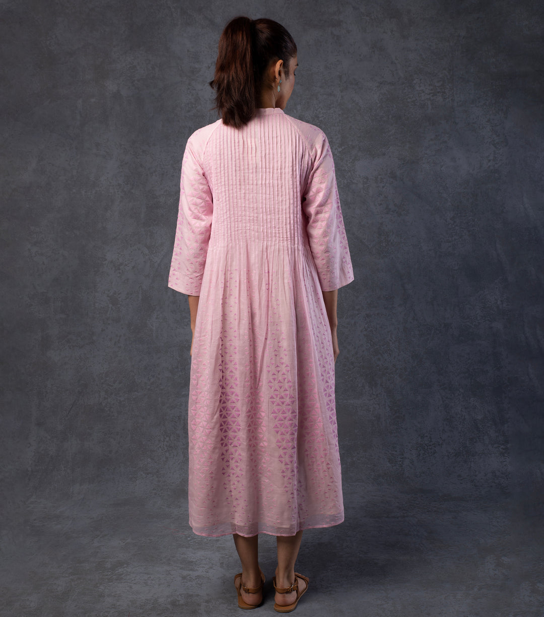 Light Pink Embroidered Cotton Dress