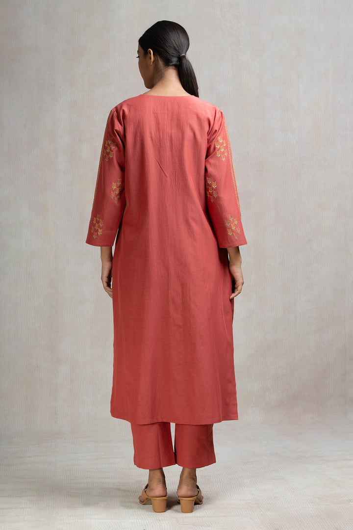 Thread & Zari Embroidered Kurta Set with Pants & Dupatta