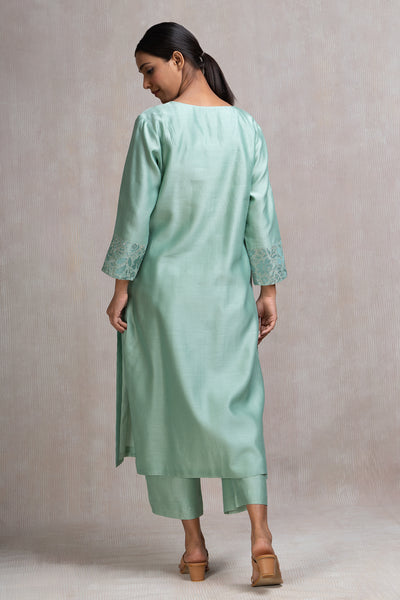 Thread & Zari Embroidered Kurta Set with Pants & Dupatta