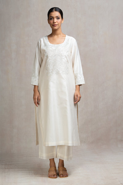 Thread & Zari Embroidered Kurta Set with Pants & Dupatta