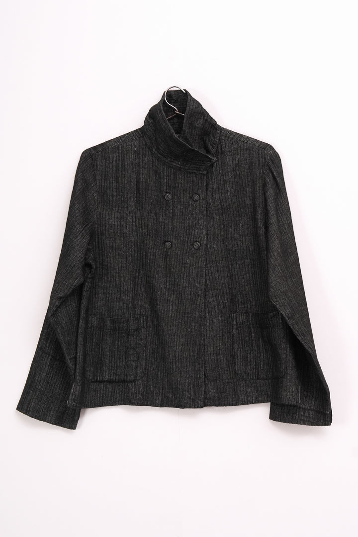 Black Quilted Cotton Jacket