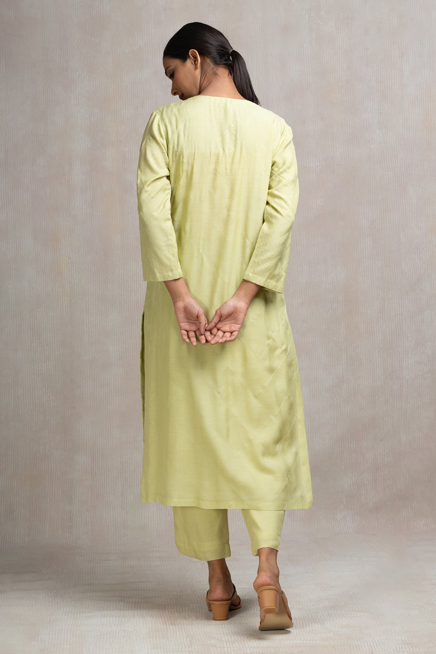 Patch Embroidered Muslin Kurta Set with Pants & Dupatta