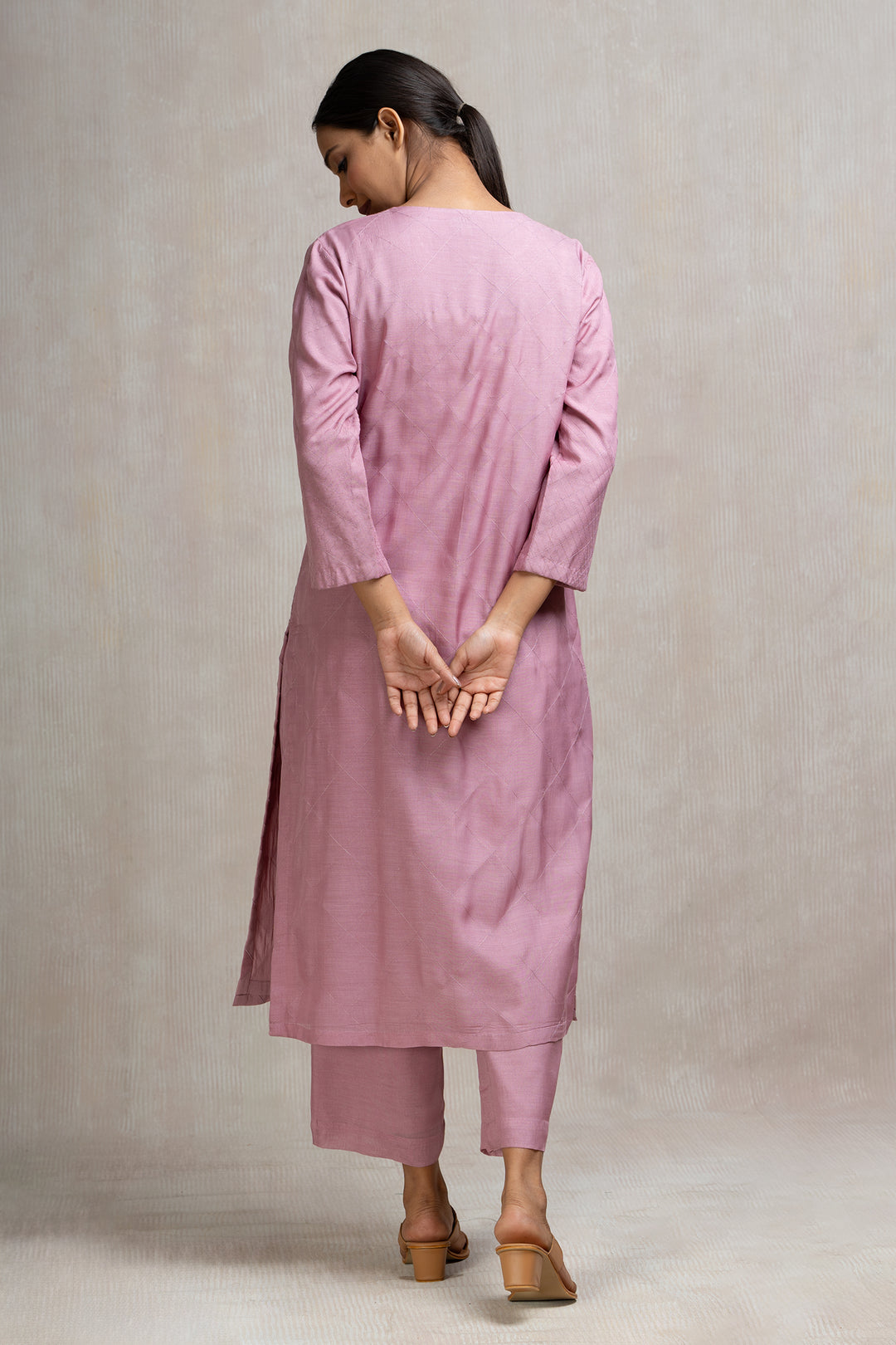 Patch Embroidered Muslin Kurta Set with Pants & Dupatta