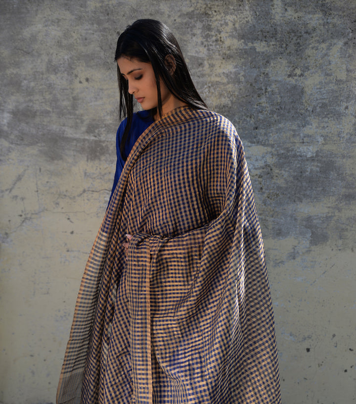 Blue Chanderi Dupatta