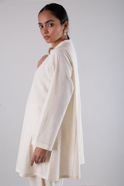 NATURAL COTTON PANELLED TUNIC