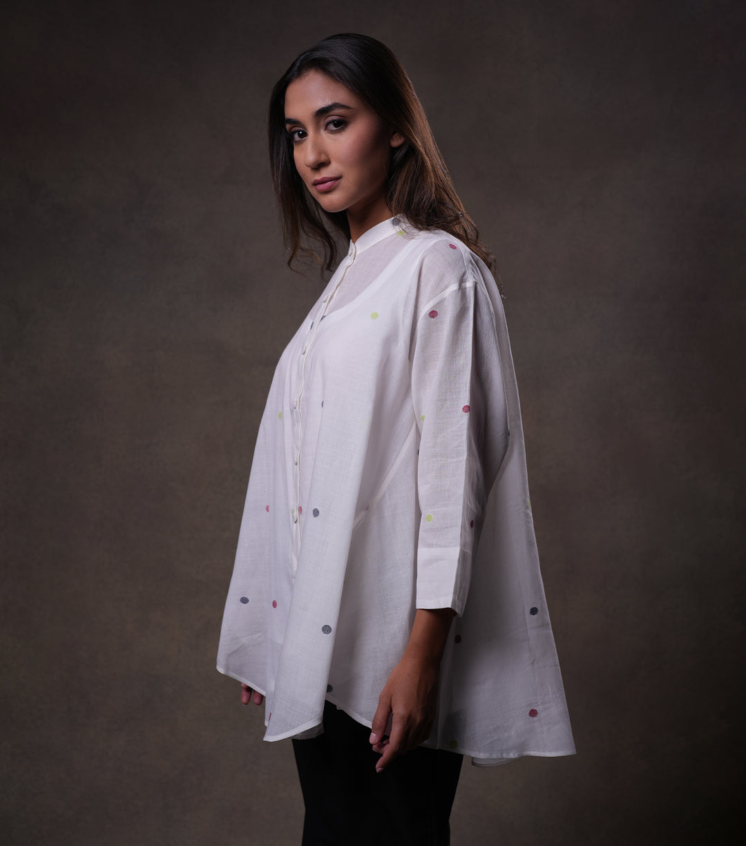 White Cotton Jamdani Shirt