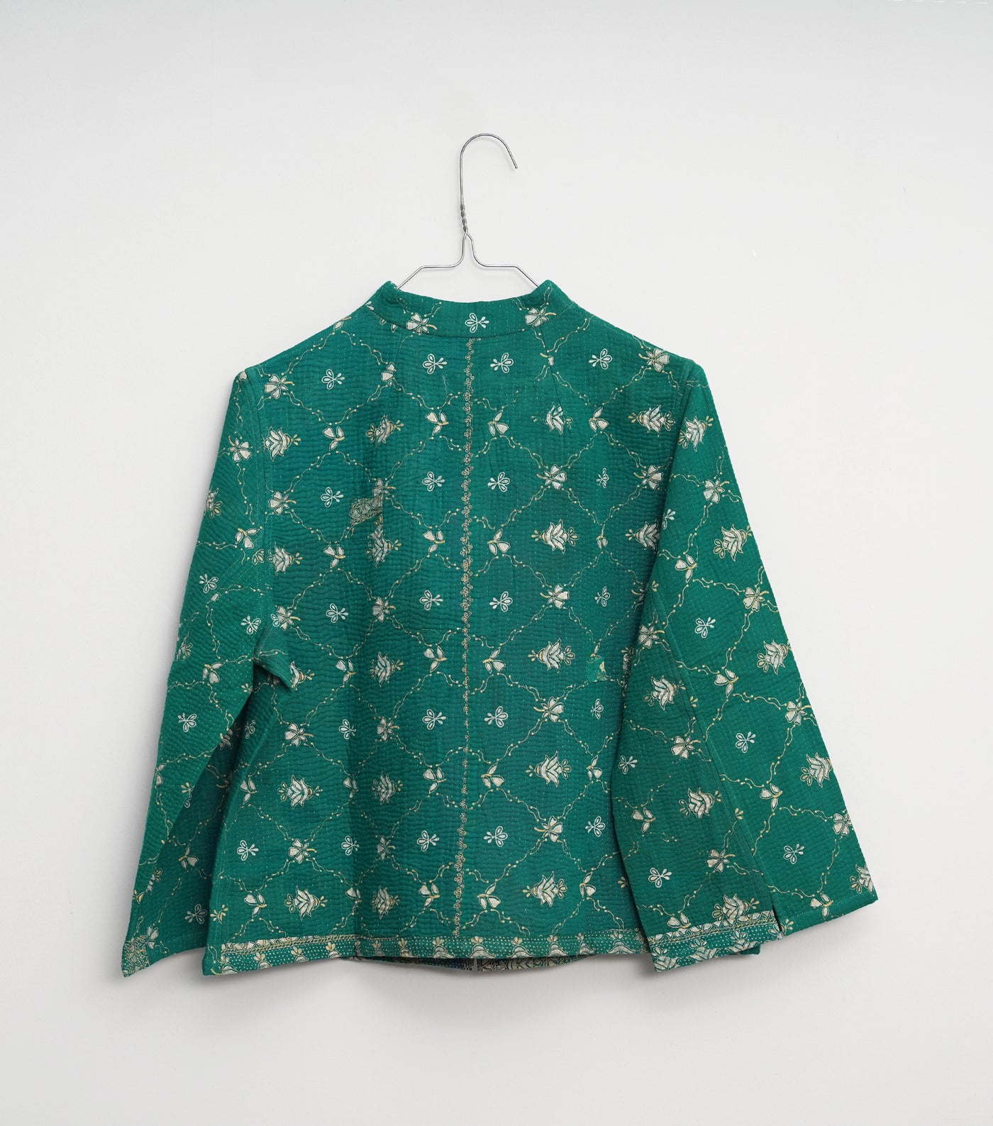 Green Vintage Cotton Kantha Jacket