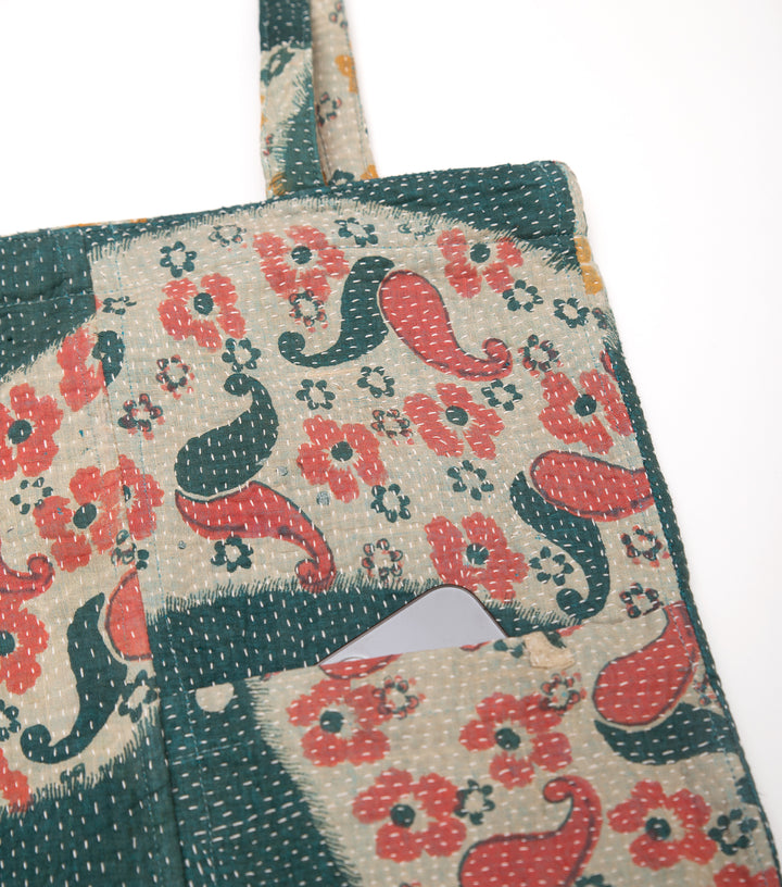 Multi Color Handcrafted Kantha Embroidered Bag