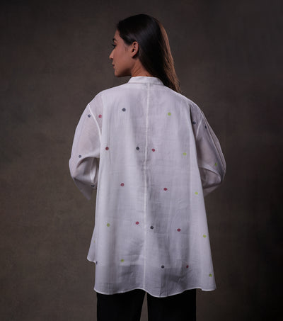 White Cotton Jamdani Shirt