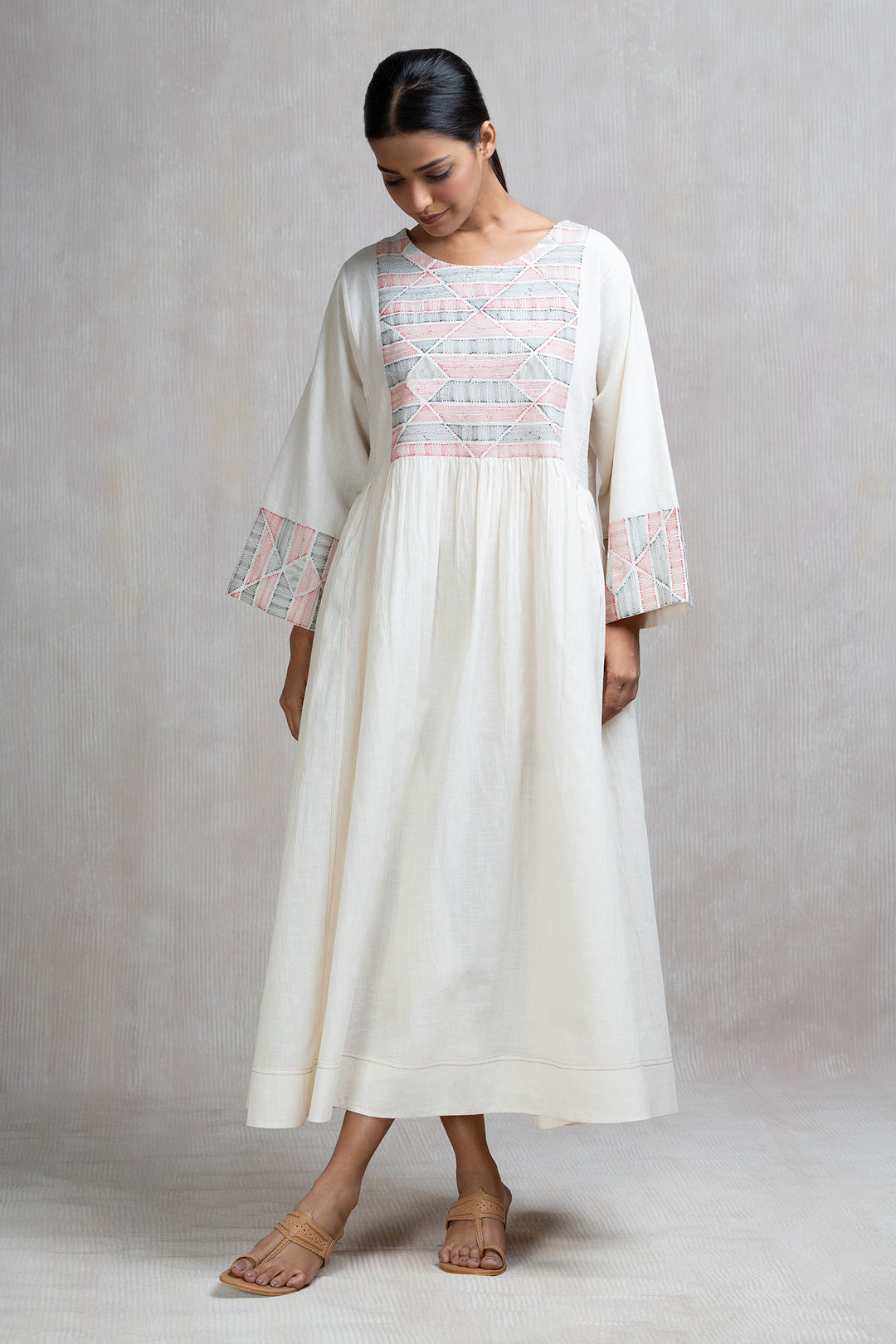 Dori Embroidered Cotton Long Dress