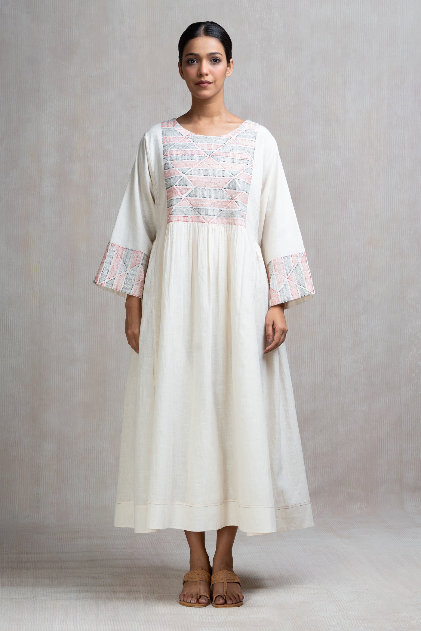 Dori Embroidered Cotton Long Dress