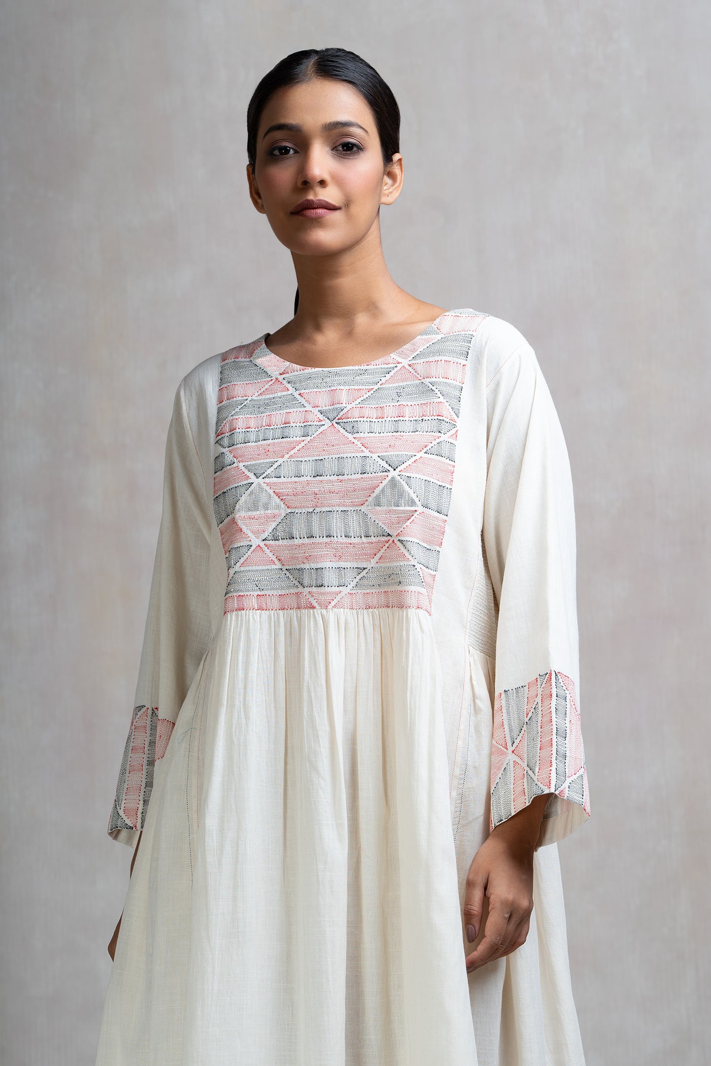 Dori Embroidered Cotton Long Dress