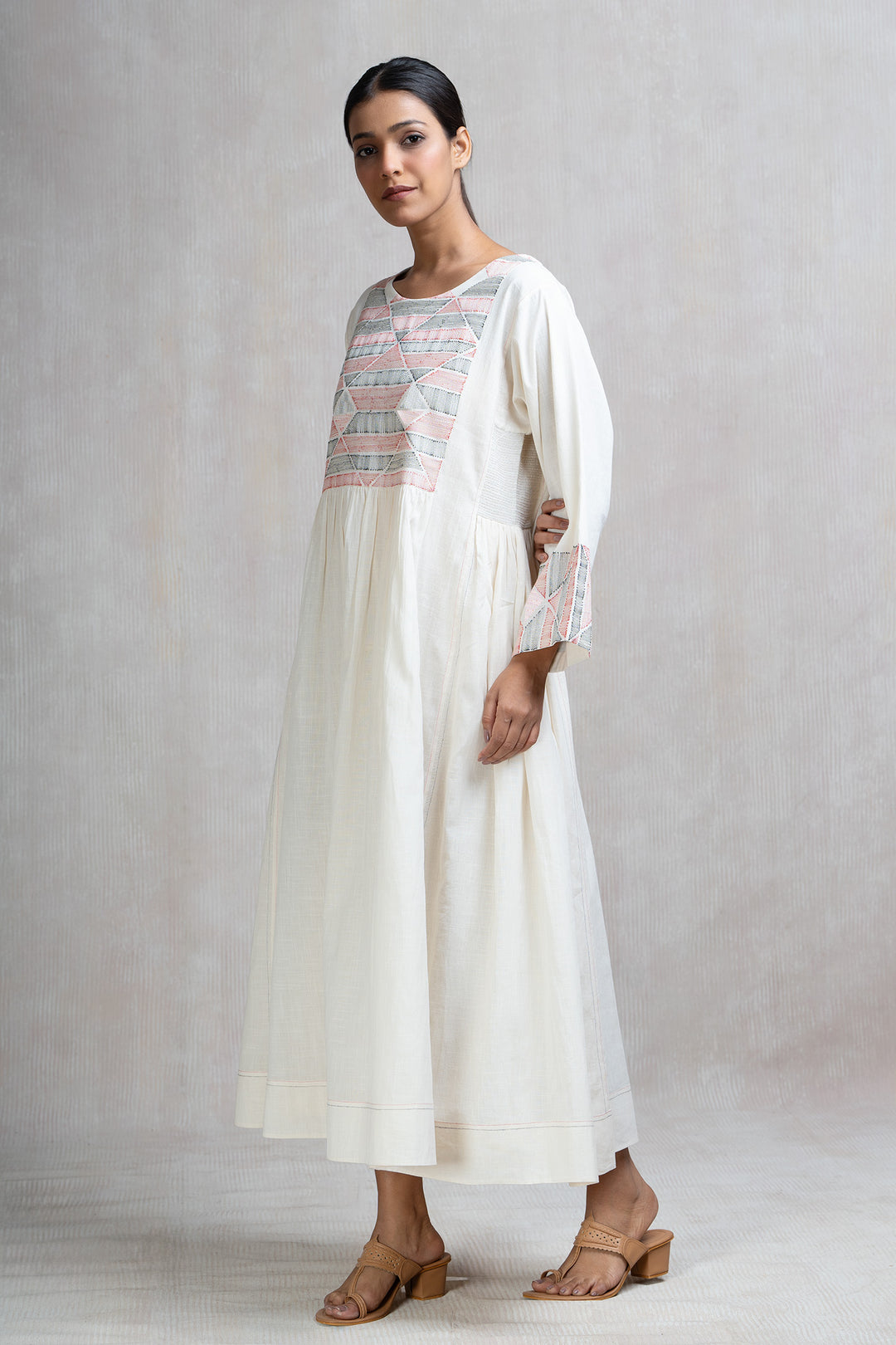 Dori Embroidered Cotton Long Dress