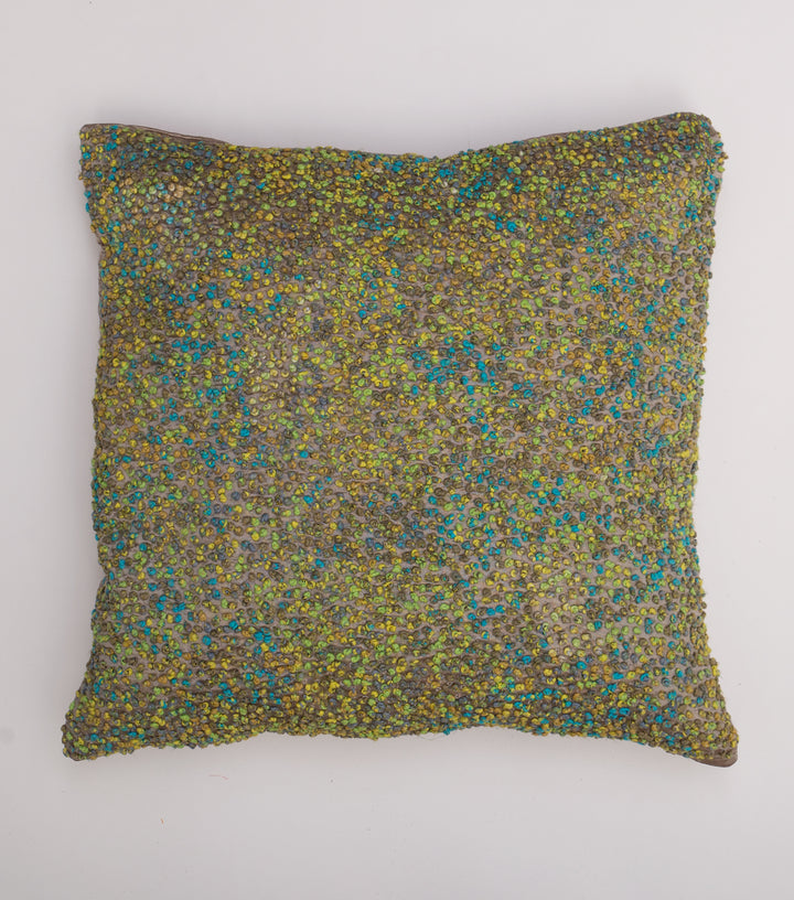 Multi Color French Knot Silk Cushion Cover