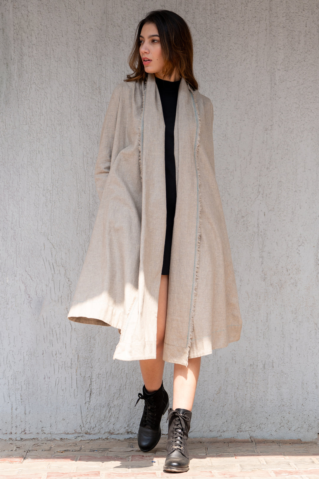 Beige wool Cape