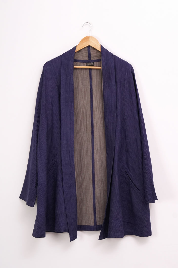 Navy Cotton Silk Jacket