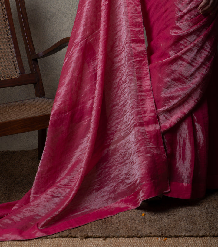 Hot Pink Tissue Saree