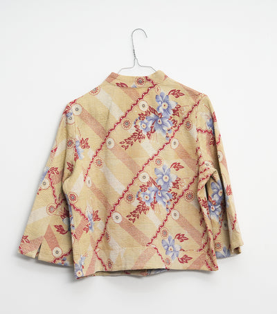 Yellow Vintage Cotton Kantha Jacket