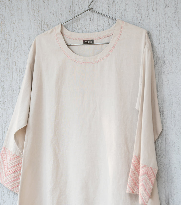 Beige Linen Top