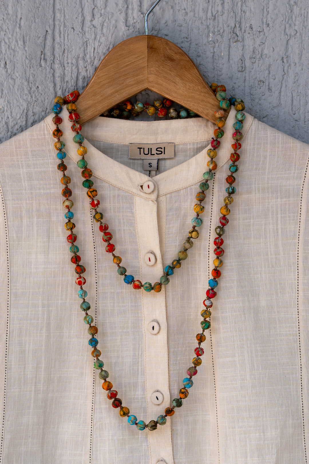 Multi Color Cotton Beaded Necklace