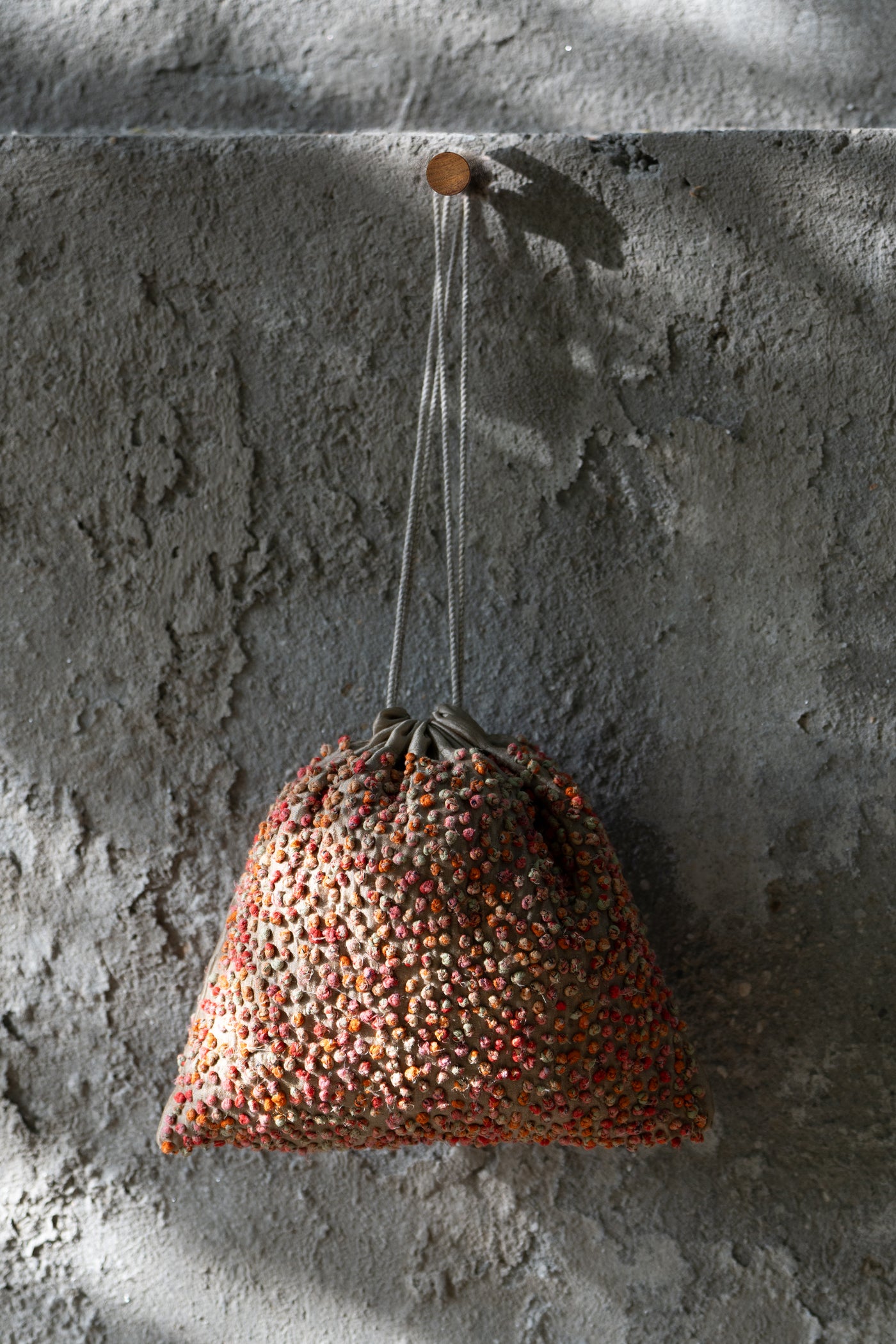 Multi-Color Silk French Knot Potli